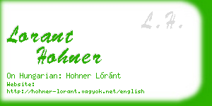 lorant hohner business card